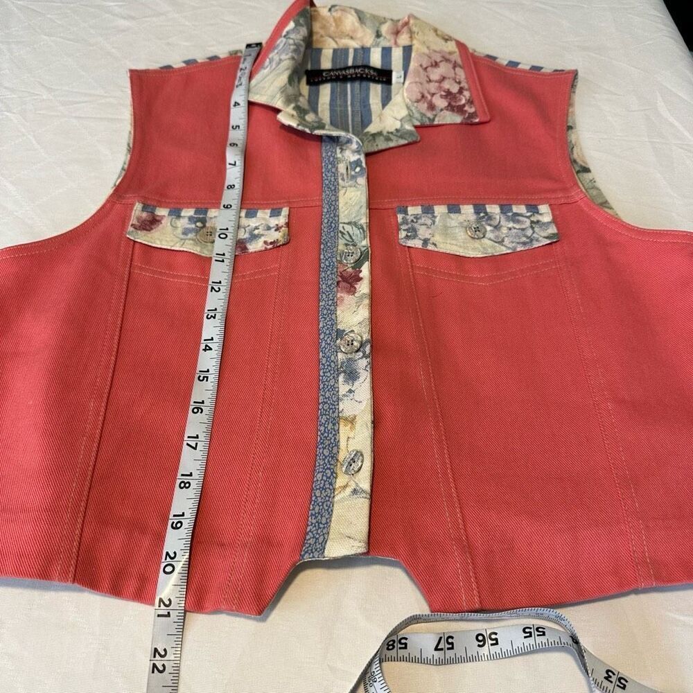 Vintage Canvasbacks Lutton & Horsfield Patchwork Denim Vest Womens Large - Picture 7 of 7